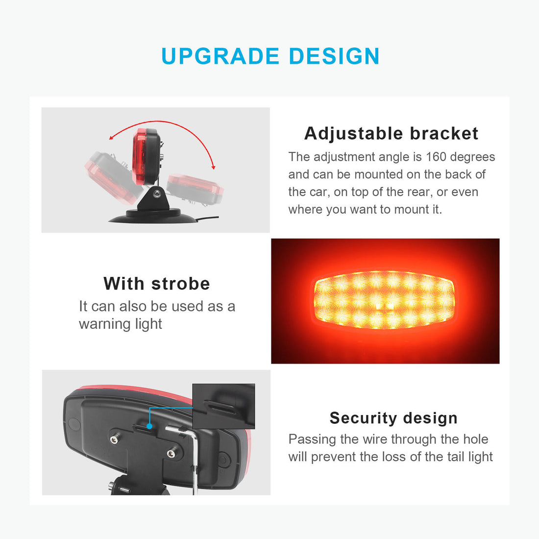 AgriEyes Wireless Trailer Tow Lights with Adjustable Bracket, Magnetic Battery-Powered Strobe for Trucks, RV, Camper, Boat, Wrecker