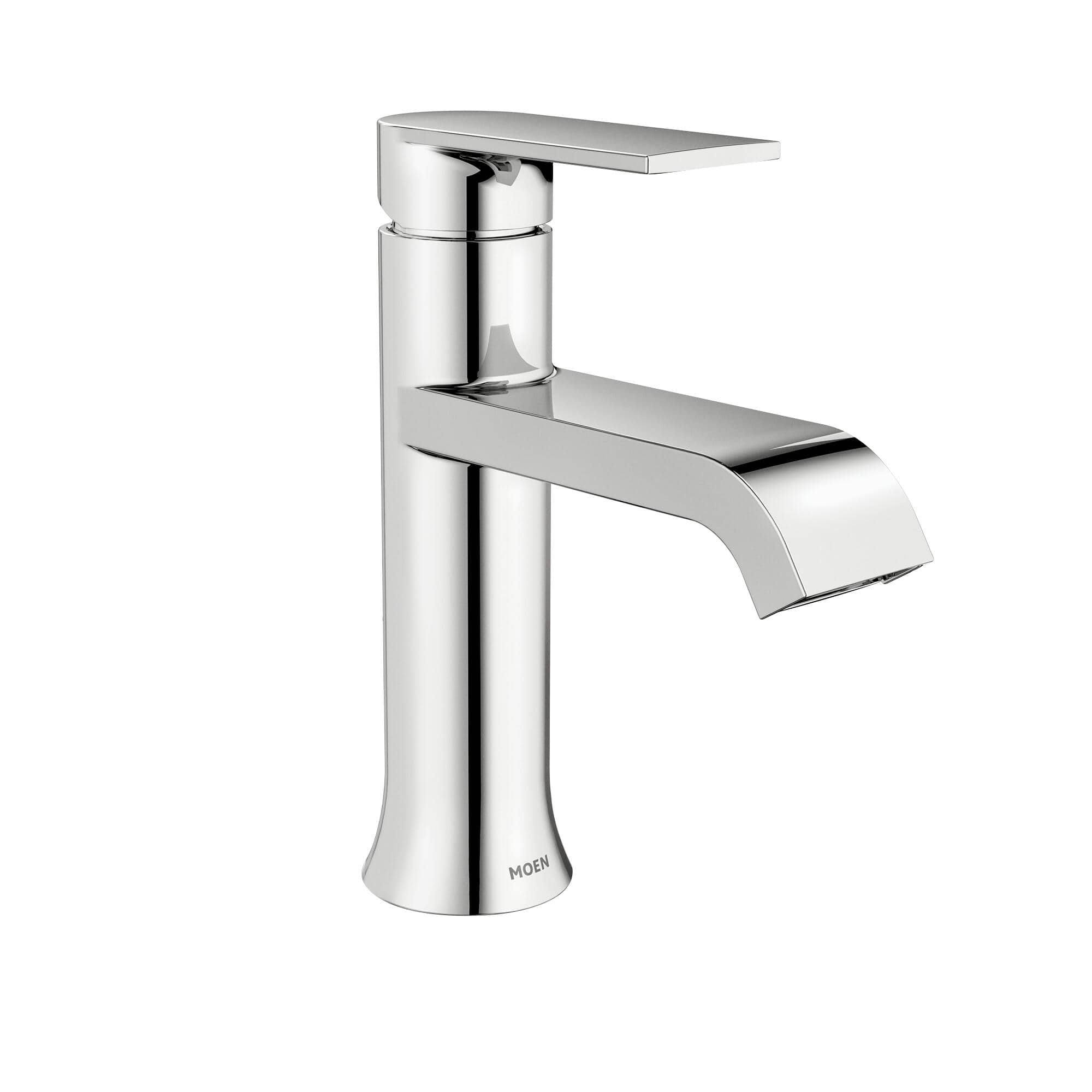 Moen Genta WS84760 Single Handle Single Hole Bathroom Faucet in Chrome with Lift Rod Drain Assembly