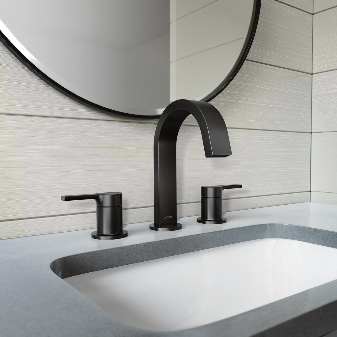 MOEN Avri 84154BL Two Handle Widespread Bathroom Faucet in Matte Black