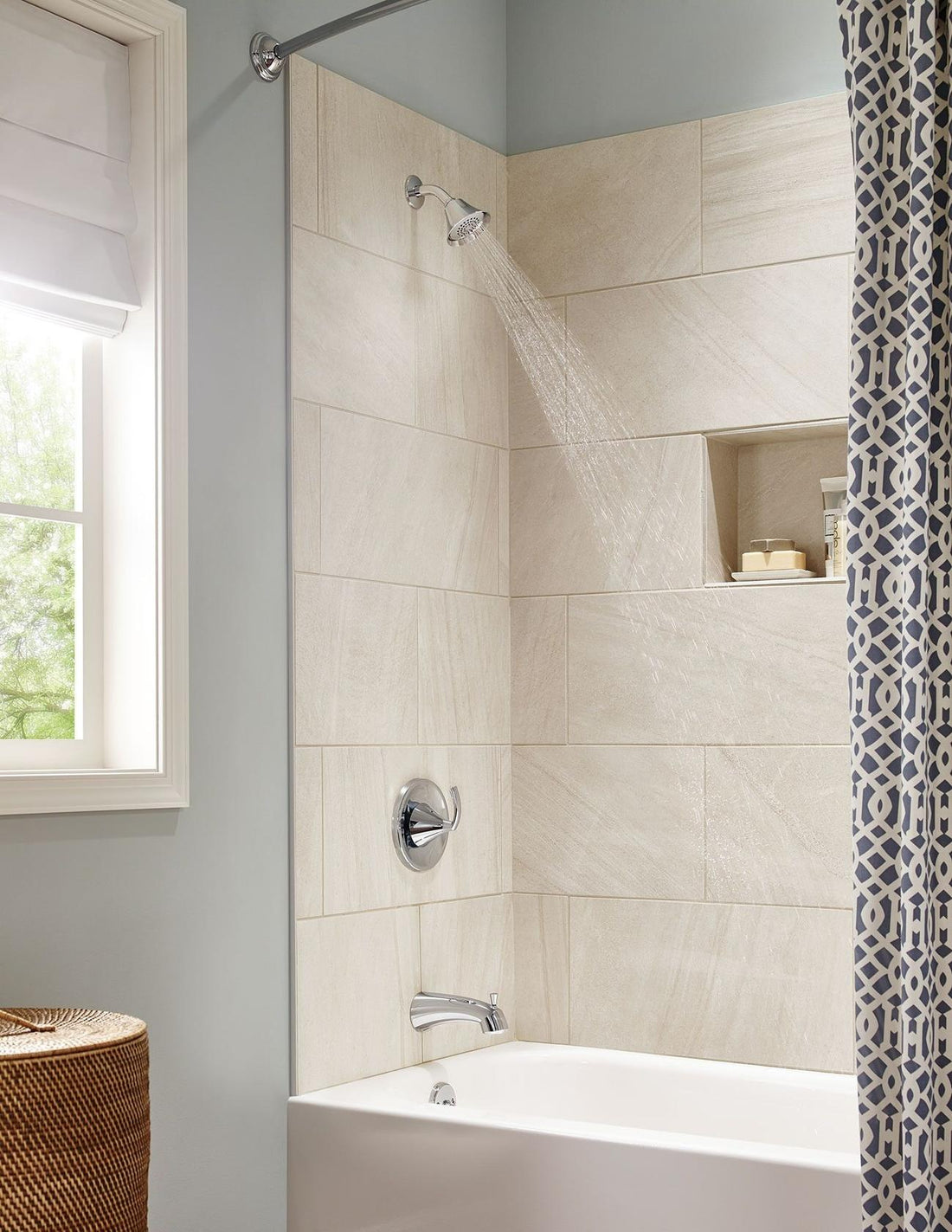 MOEN Glyde T62742 Tub and Shower Faucets and Accessories in Chrome