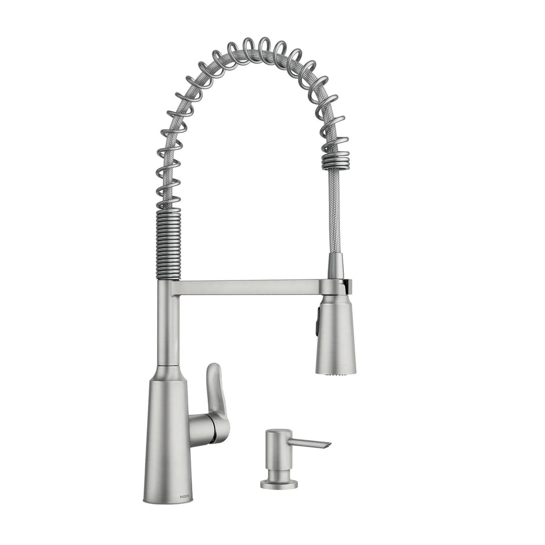 MOEN Edwyn 87807SRS Single-Handle Kitchen Faucet with Soap Dispenser in Spot Resist Stainless