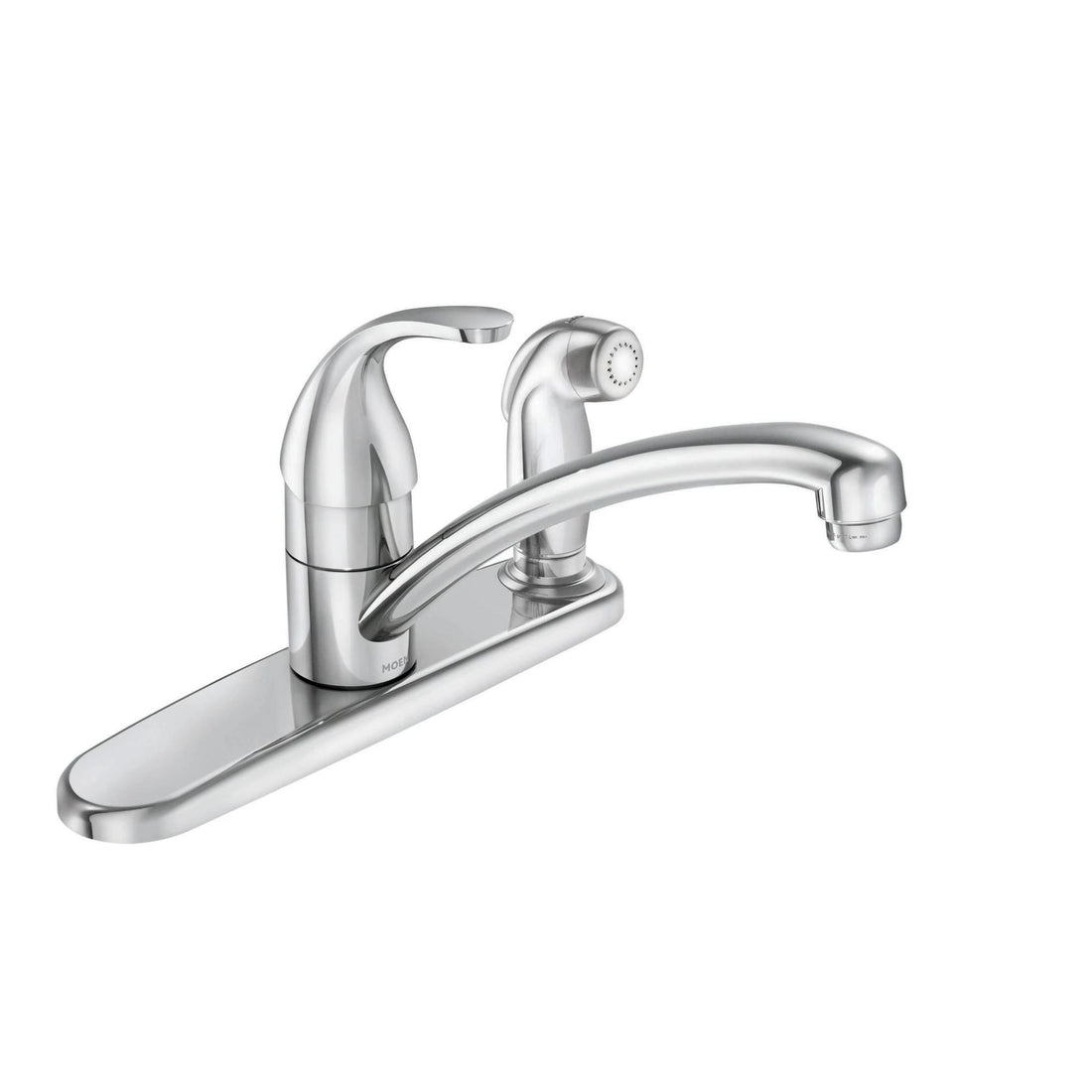 MOEN Adler 87605 Single-Handle Low-Arc Standard Kitchen Faucet with Side Sprayer in Chrome
