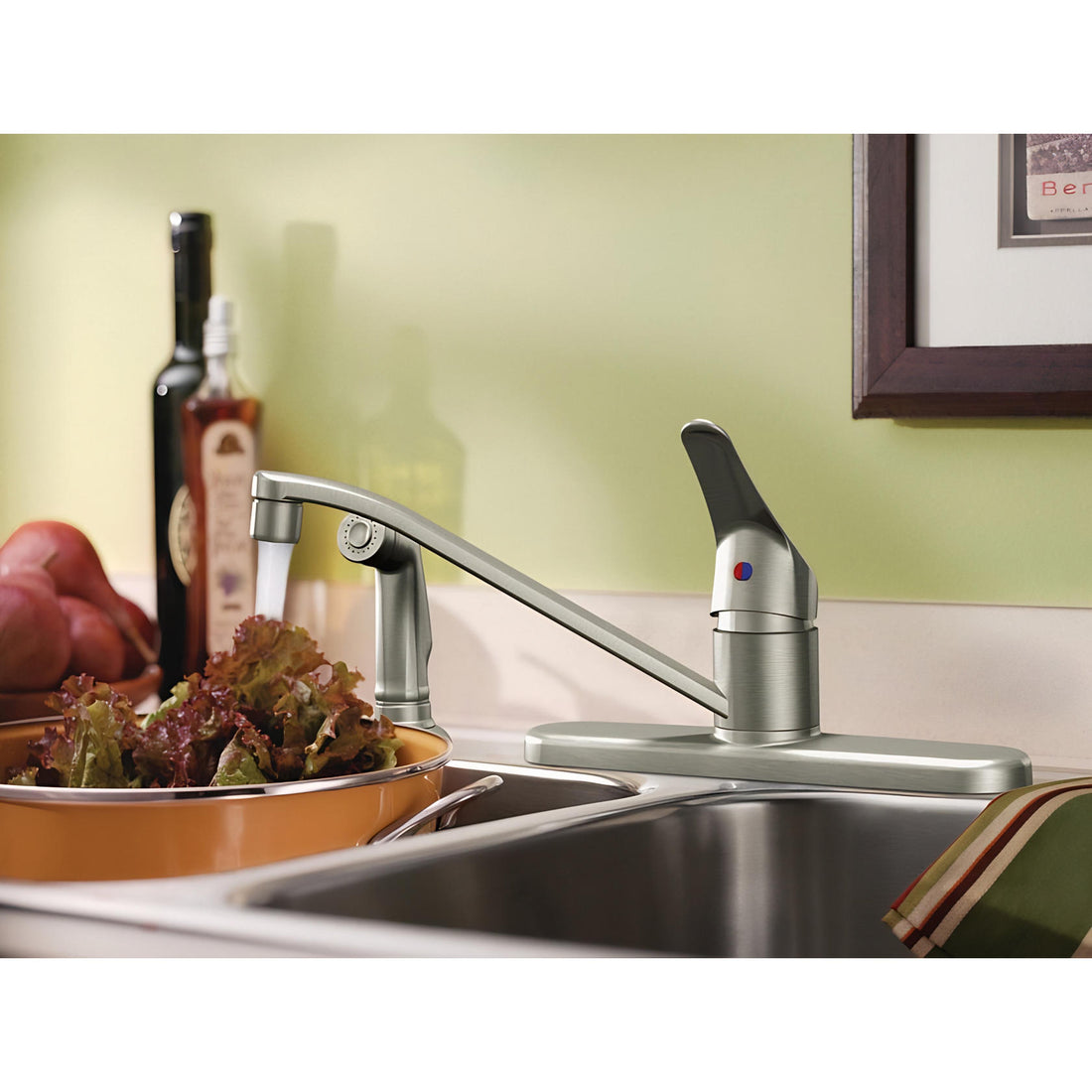 MOEN CFG Cornerstone CA40513SL Single Handle Kitchen Faucet in Spot Resist Stainless