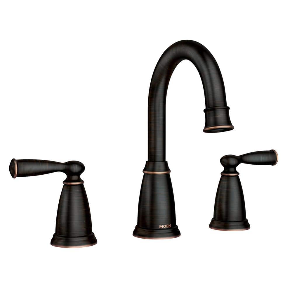 MOEN Banbury 84947BRB Widespread Double Handle High-Arc Bathroom Faucet in Mediterranean Bronze (Valve Included)
