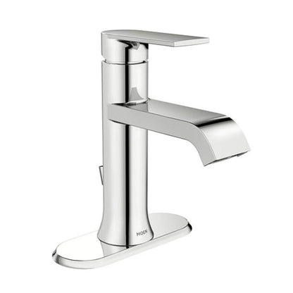 Moen Genta WS84760 Single Handle Single Hole Bathroom Faucet in Chrome with Lift Rod Drain Assembly