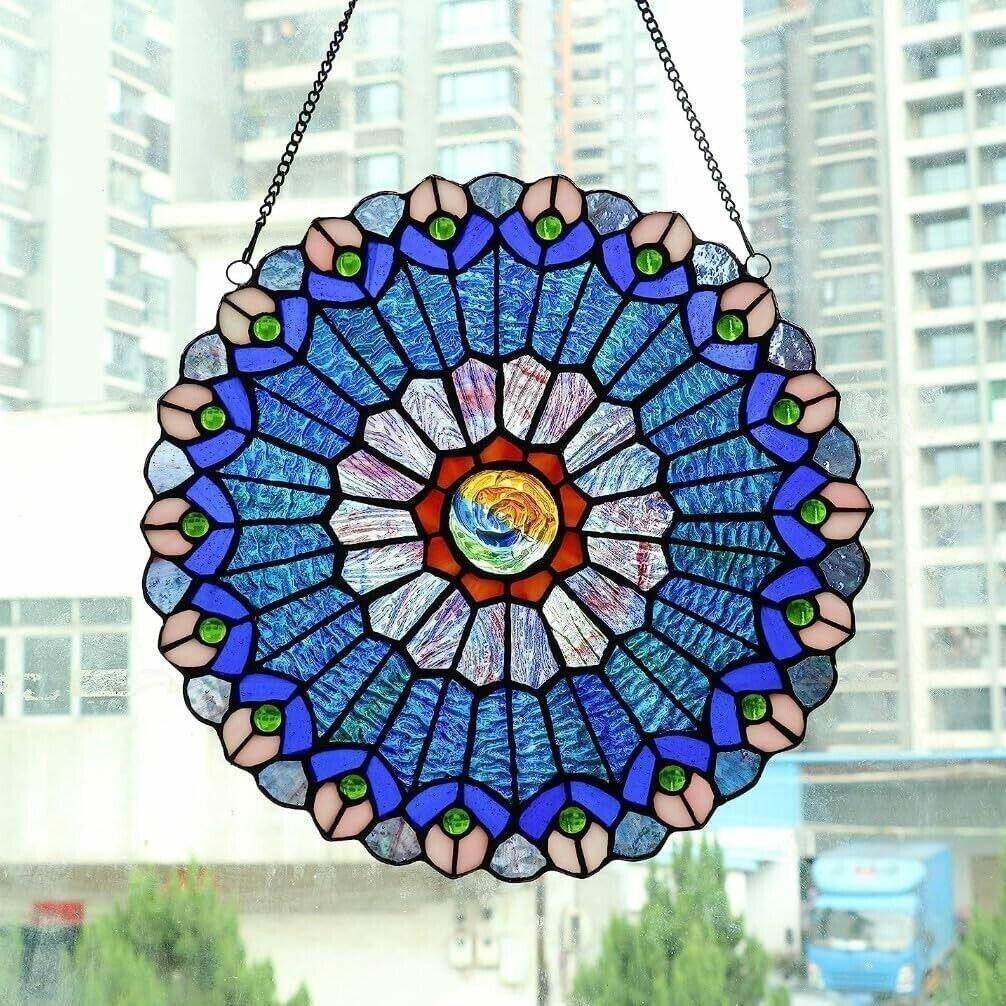 Suncatchers Mini Style Colorful Window Hanging Board Green Flower Decoration - Like New