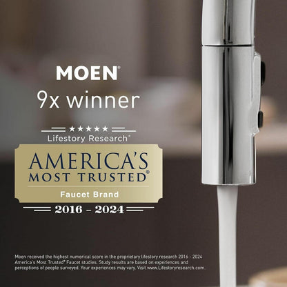 Moen Banbury WS84912SRN 4 in. Centerset 2-Handle Low-Arc Bathroom Faucet in Spot Resist Brushed Nickel