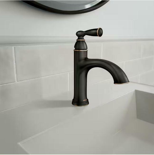 MOEN Banbury 84945BRB Single Handle Single Hole Bathroom Faucet in Mediterranean Bronze
