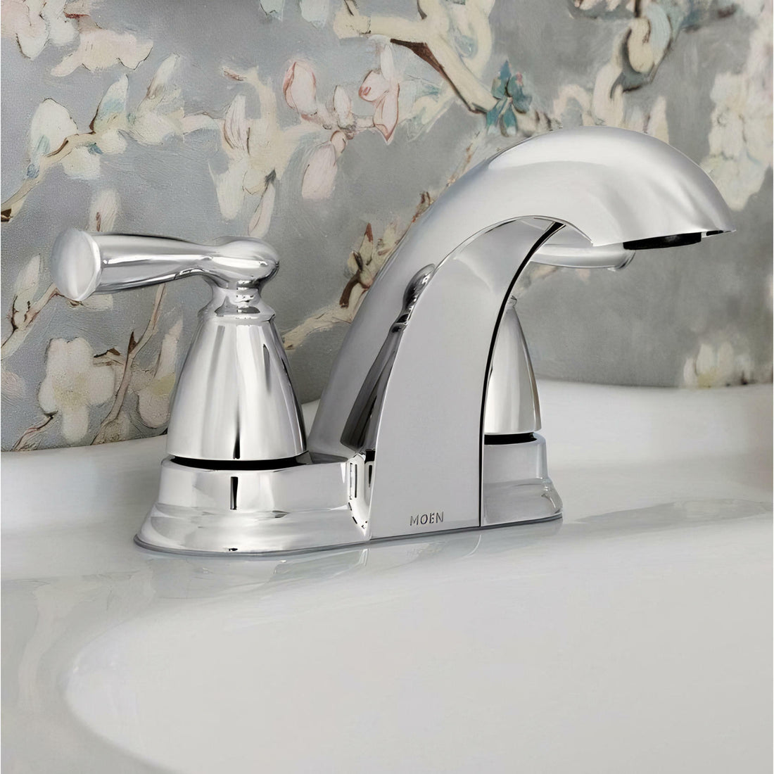 MOEN Banbury 84942 Centerset  Double Handle Low-Arc Bathroom Faucet in Chrome