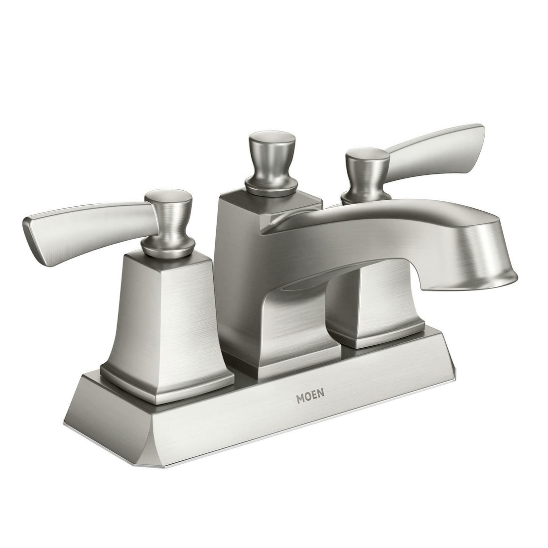 MOEN Conway WS84922SRN Two-Handle Centerset Bathroom Faucet with Drain Assembly in Spot Resist Brushed Nickel