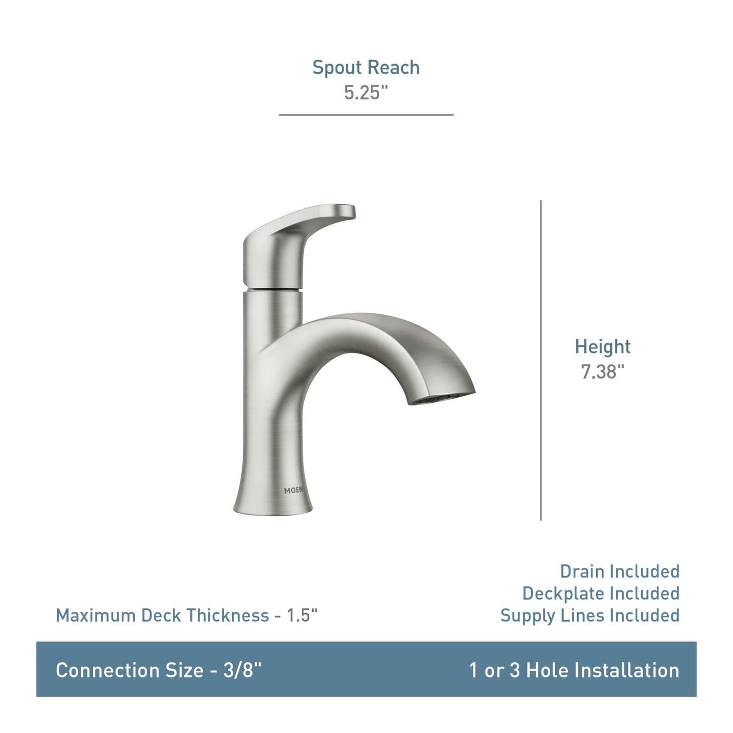 MOEN Karis 84346BL Single Hole Single Handle Bathroom Faucet in Matte Black