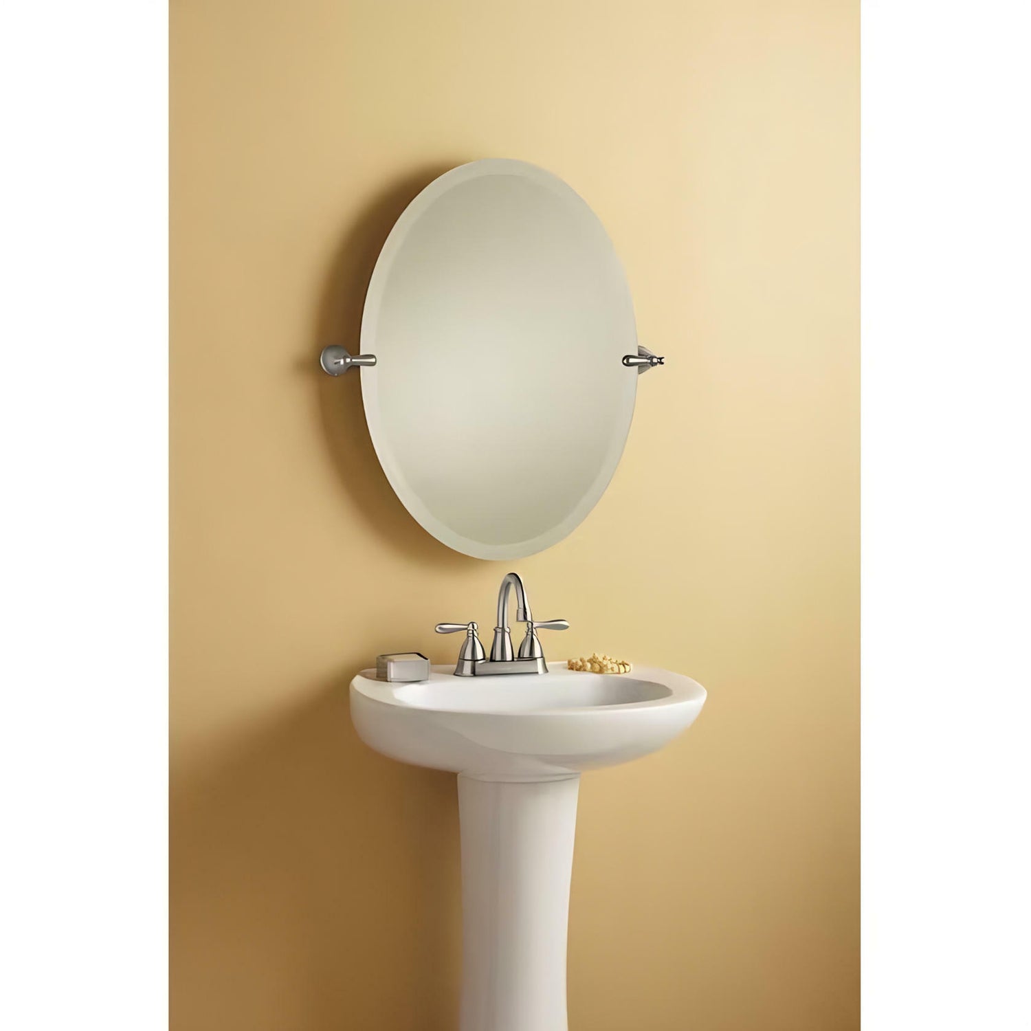 MOEN Caldwell WS84667SRN Two-Handle Bathroom Faucet High Arc Lavatory Sink Centerset, Spot Resist Brushed Nickel