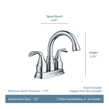 MOEN Idora 84115BL Centerset 2-Handle High-Arc Bathroom Faucet in Matte Black