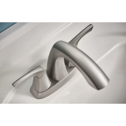 MOEN Lindor 84506SRN Two-Handle Bathroom Faucet in Spotshield Brushed Nickel