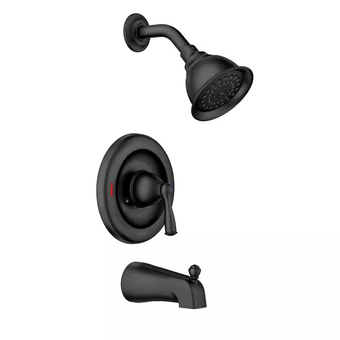 MOEN Banbury 82910BL One Handle 1-Spray Trim Kit Tub and Shower Faucet 1.75 GPM in Matte Black (Valve and Handles Included)