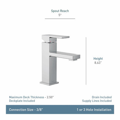 MOEN Revyl 84771BL Single Hole Single Handle Bathroom Faucet in Matte Black