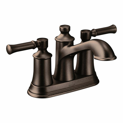 MOEN Dartmoor 6802ORB Two-Handle Low Arc Bathroom Faucet in Oil Rubbed Bronze