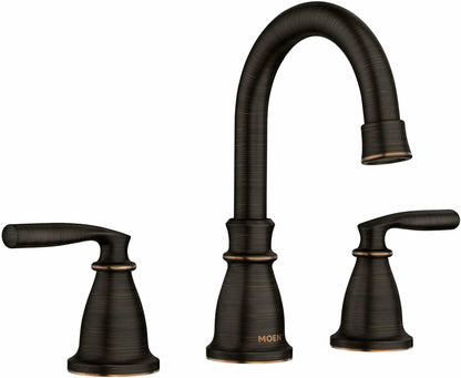 Moen Hilliard 84539BRB Widespread Bathroom Faucet with Pop-Up Drain Assembly and Duralock Technology
