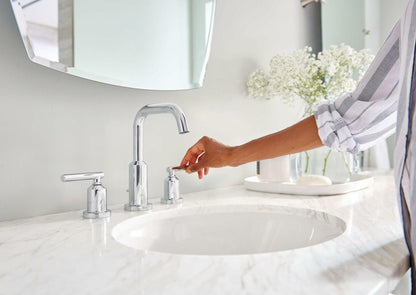 Moen Gibson TV6142 Two-Handle High Arc Widespread Bathroom Sink Faucet in Chrome  (Valve Included)