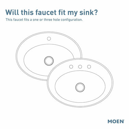 MOEN Gibson 6145 Single Hole Single-Handle Bathroom Faucet with Drain Assembly in Chrome
