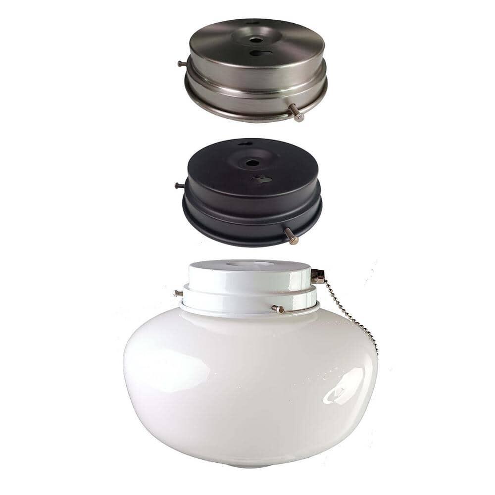 Hampton Bay 1-Light Multi-Finish Ceiling Fan Globe LED Light Kit  WHITE/BN/ORB - Like New