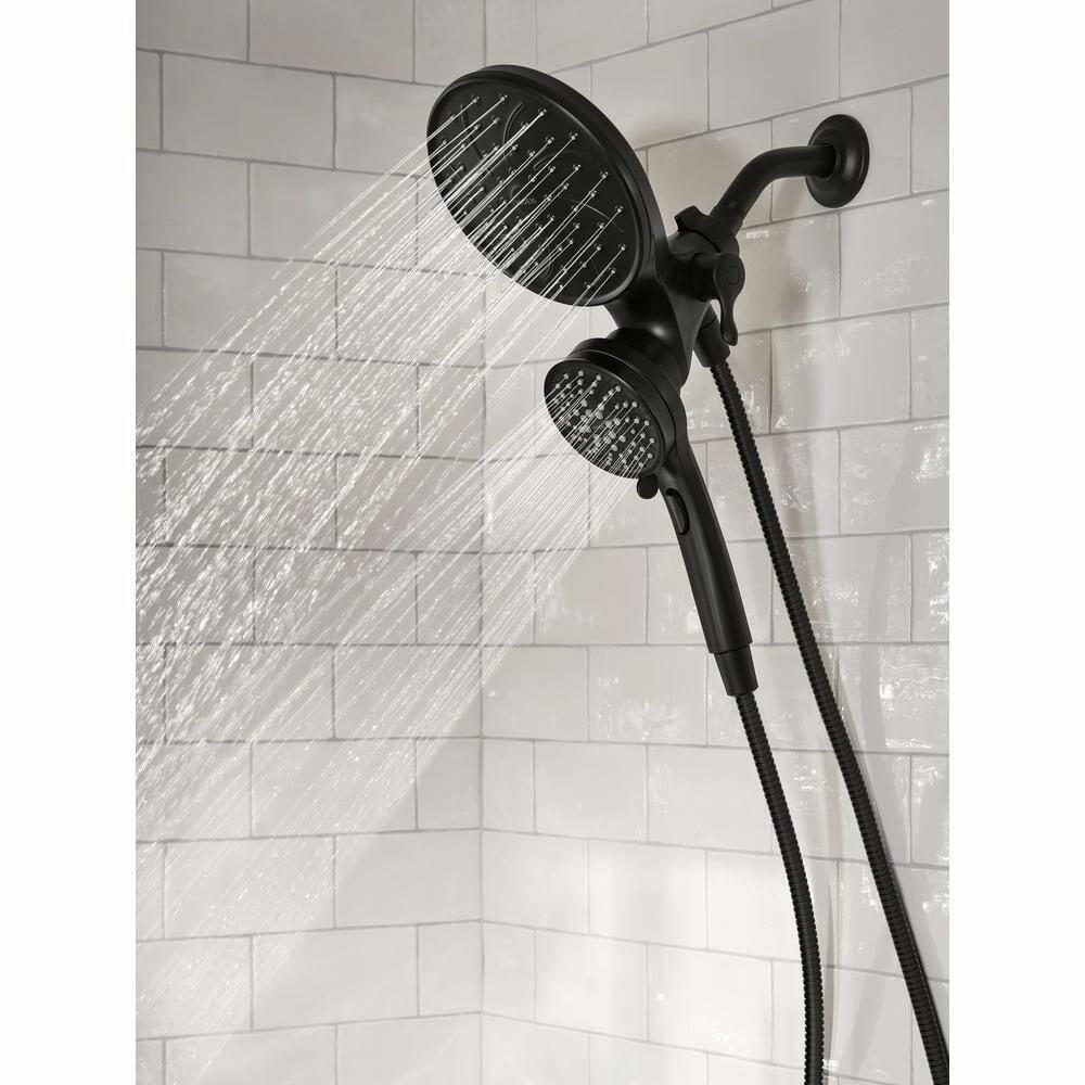MOEN Brecklyn 82611BL Single Handle 6-Spray Tub and Shower Faucet with Magnetix Rainshower Combo in Matte Black (Valve Included)