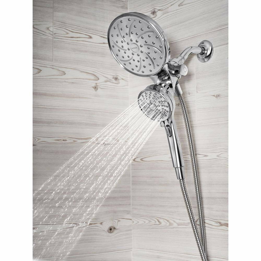 MOEN Brecklyn 82611 Single Handle 6-Spray Tub and Shower Faucet with Magnetix Rainshower Combo in Chrome (Valve Included)