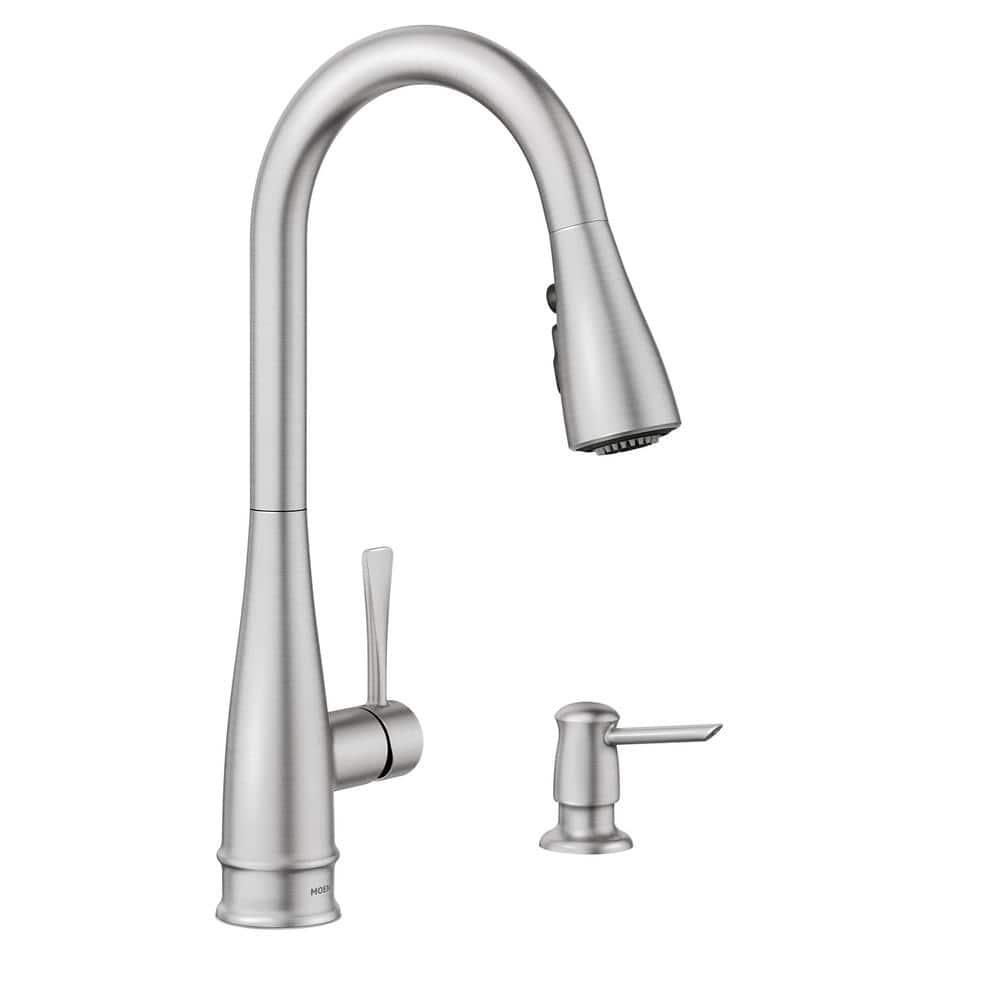 MOEN Birchfield 87205SRS Single-Handle Pull-Down Sprayer Kitchen Faucet with Reflex and PowerBoost in Spot Resist Stainless