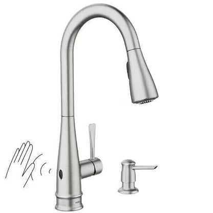 MOEN Birchfield 87205EWSRS Touchless Single-Handle Pull-Down Sprayer Kitchen Faucet in Spot Resist Stainless