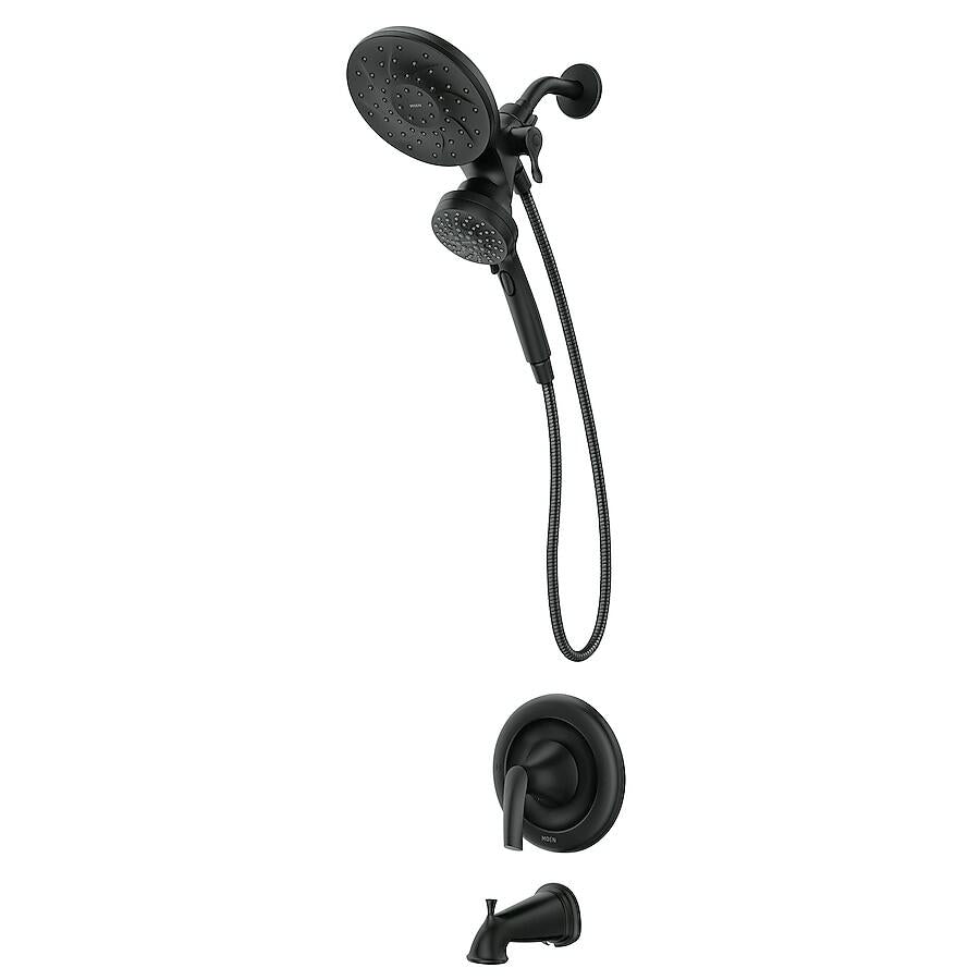 MOEN Graeden 82137BL Magnetix 1-handle Multi-head 6.75-in Round Bathtub and shower Faucet in Matte Black