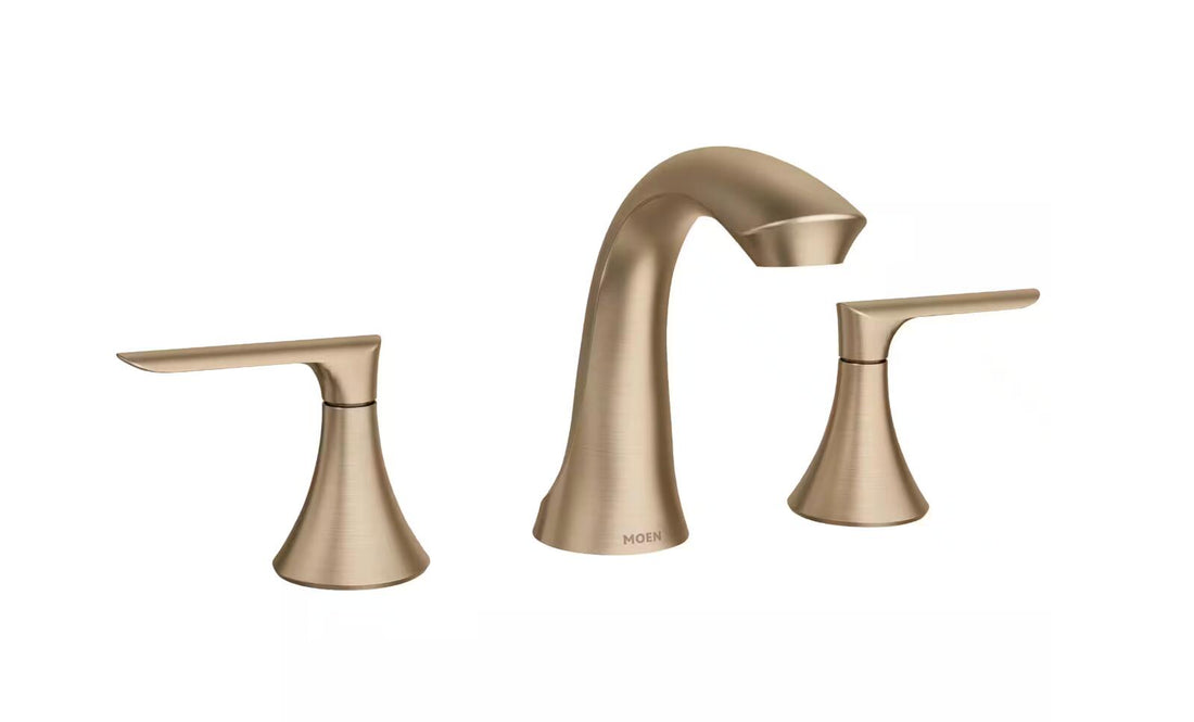 MOEN Findlay 84517BZG Widespread 2-Handle Bathroom Faucet in Bronzed Gold (Valve Included)