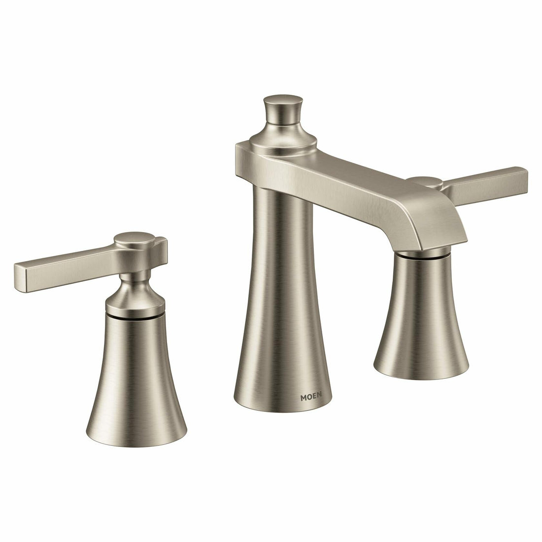 MOEN Flara TS6984BN Two-Handle Widespread Cross Handle Bathroom Faucet in Brushed Nickel (Valve Required)