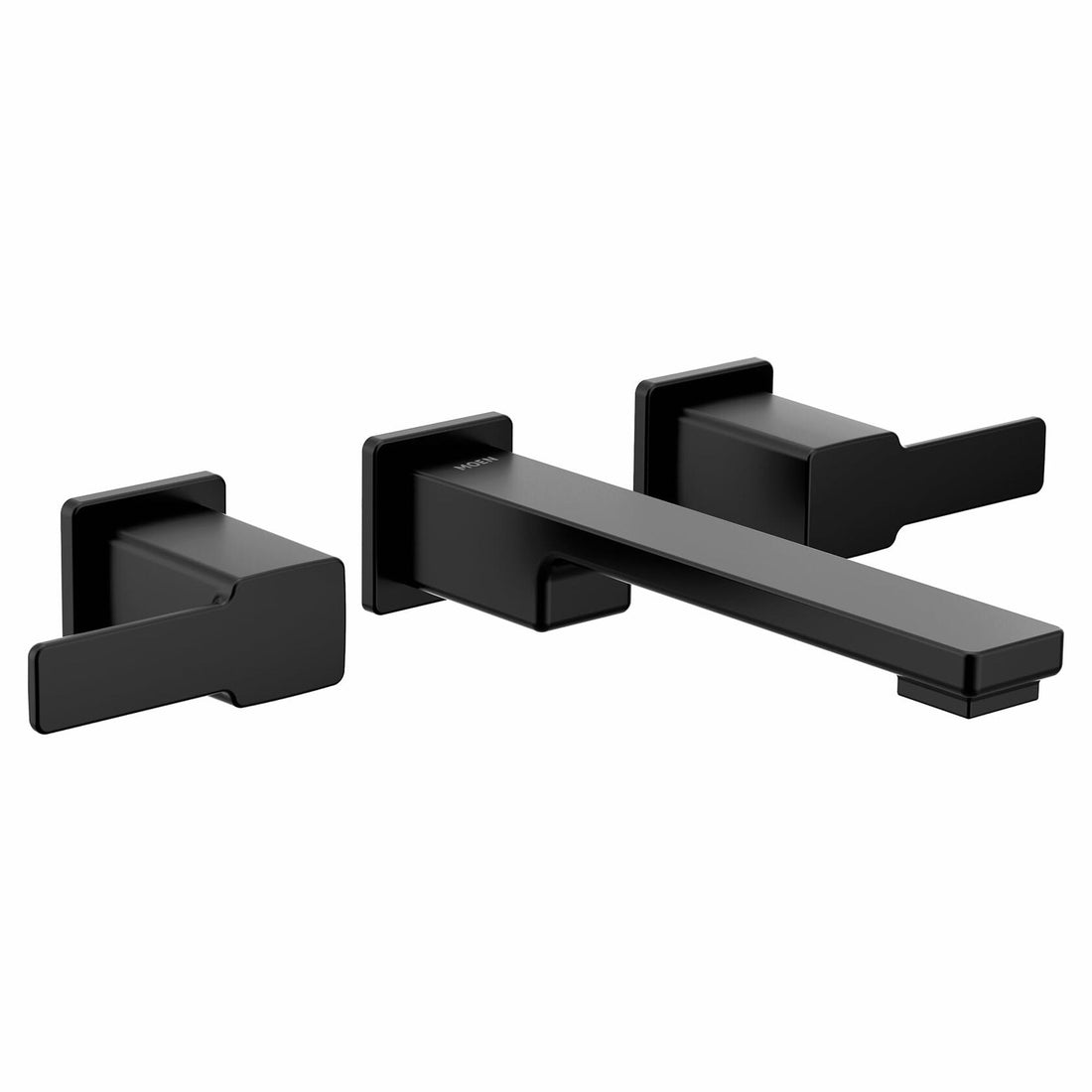 MOEN TS6731BL90 Degree Two-Handle Wall Mount Bathroom Faucet Trim Kit in Matte Black (Valve Required)