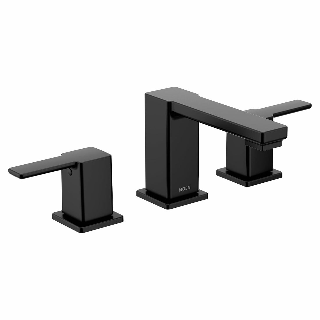 MOEN 90 Degree TS6721BL Two-Handle Widespread Modern Bathroom Faucet in Matte Black (Valve Required)