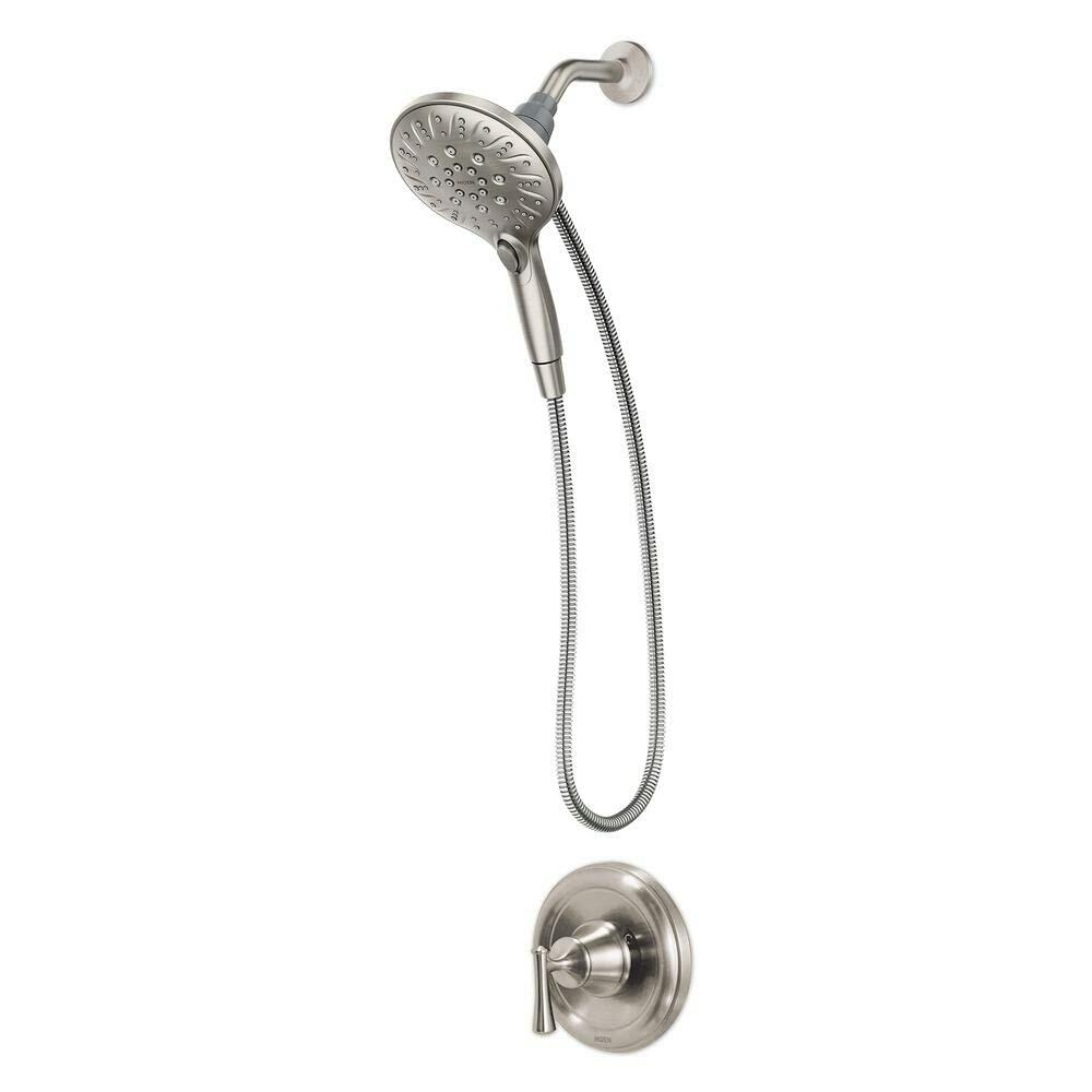 MOEN Attract 82975SRN with Magnetix 6-Spray Single Handle Shower Faucet 1.75 GPM in Spot Resist Brushed Nickel (Valve Included)