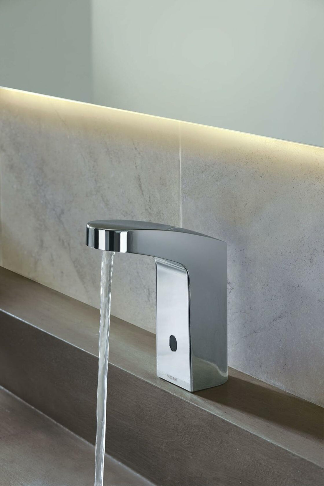MOEN M-POWER 8551AC Single Hole High-arc Commercial Touchless Bathroom Sink Faucet in Chrome