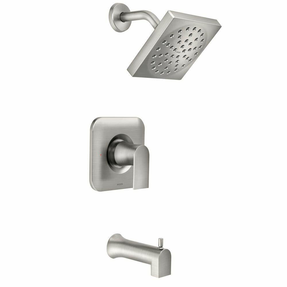 MOEN Genta 82760SRN Single-Handle 1-Spray Tub and Shower Faucet in Spot Resist Brushed Nickel (Valve Included)