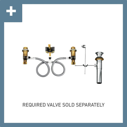 MOEN Eva T6420 Widespread 2-Handle High-Arc Bathroom Faucet Trim Kit in Chrome (Valve Not Included)