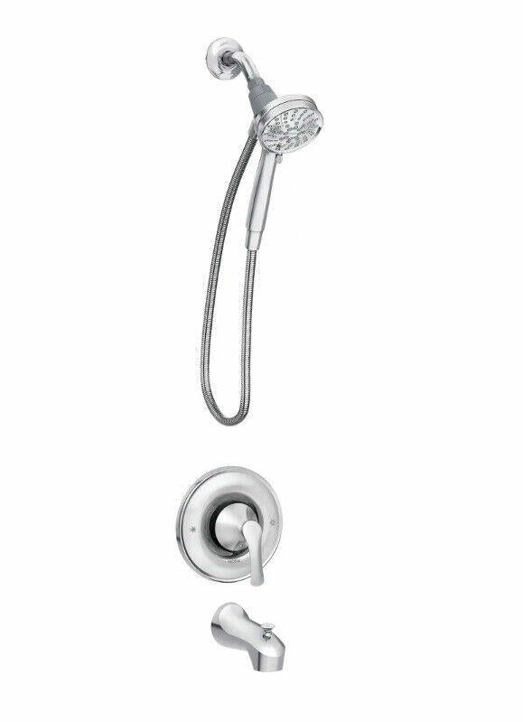 MOEN Darcy 82560 with Magnetix Single-Handle 6-Spray 3.75 in. Tub and Shower Faucet in Chrome (Valve Included)