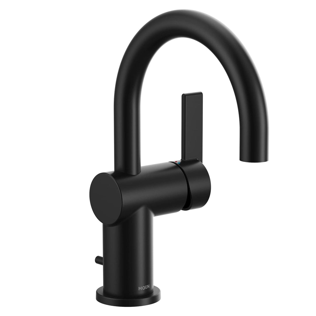 MOEN CIA 6221BL Single Handle Bathroom Sink Faucet with Drain in Matte Black