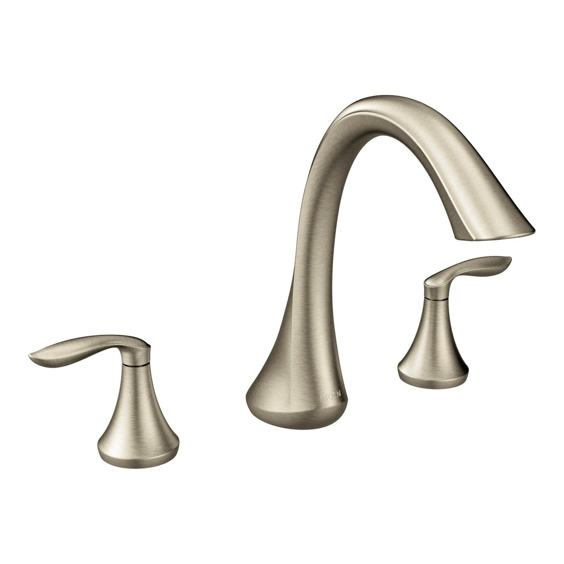 MOEN Eva T943BN 2-Handle Deck-Mount Roman Tub Faucet Trim Kit in Brushed Nickel (Valve Not Included)