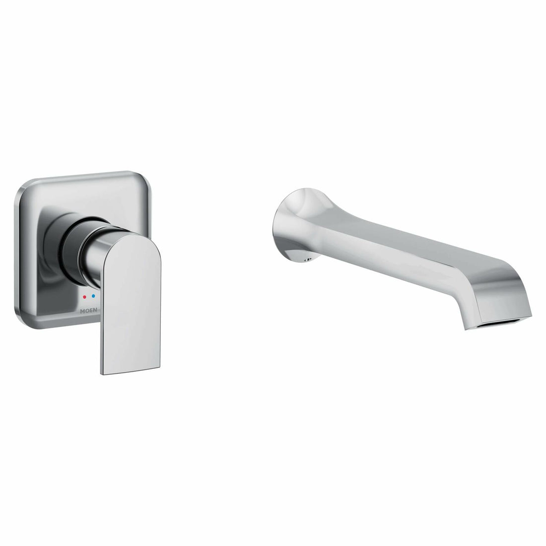 MOEN Genta WT901 LX Single Handle Wall Mount Tub Filler High Flow Tub Faucet with 10 in. Spout Reach in Chrome (Valve Not Included)