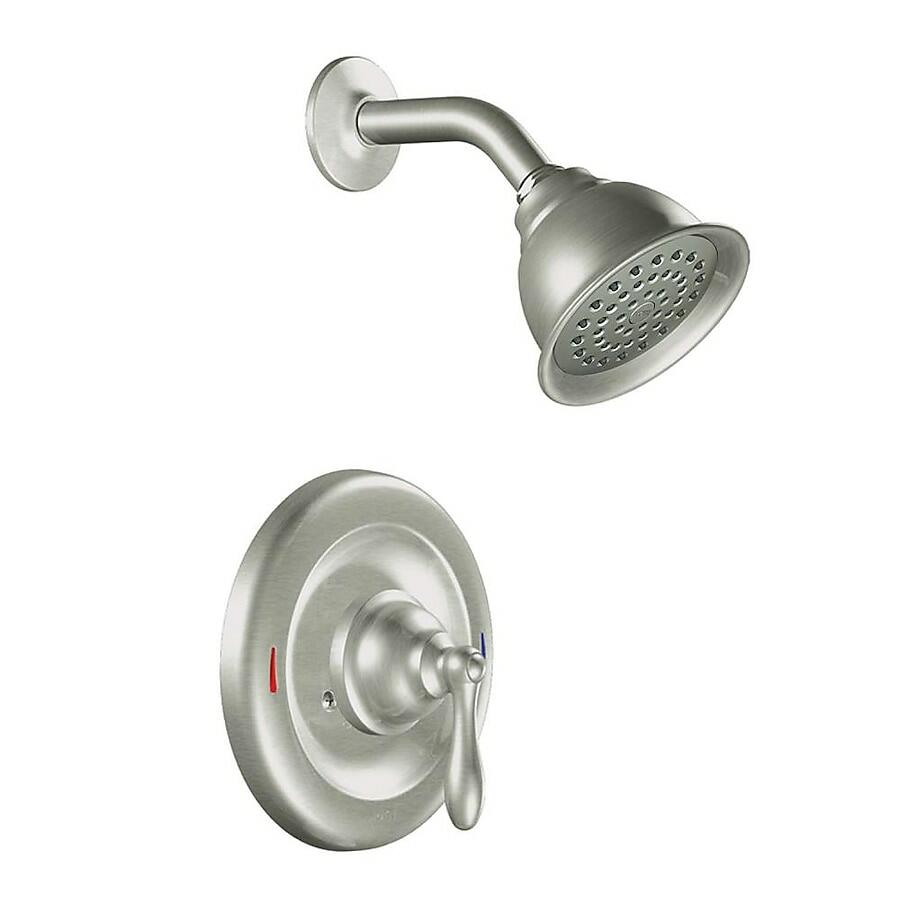 MOEN Caldwell 82495EPSRN 1-handle Single function 4-in Round Shower Faucet in Spot Resist Brushed Nickel (Valve Included)
