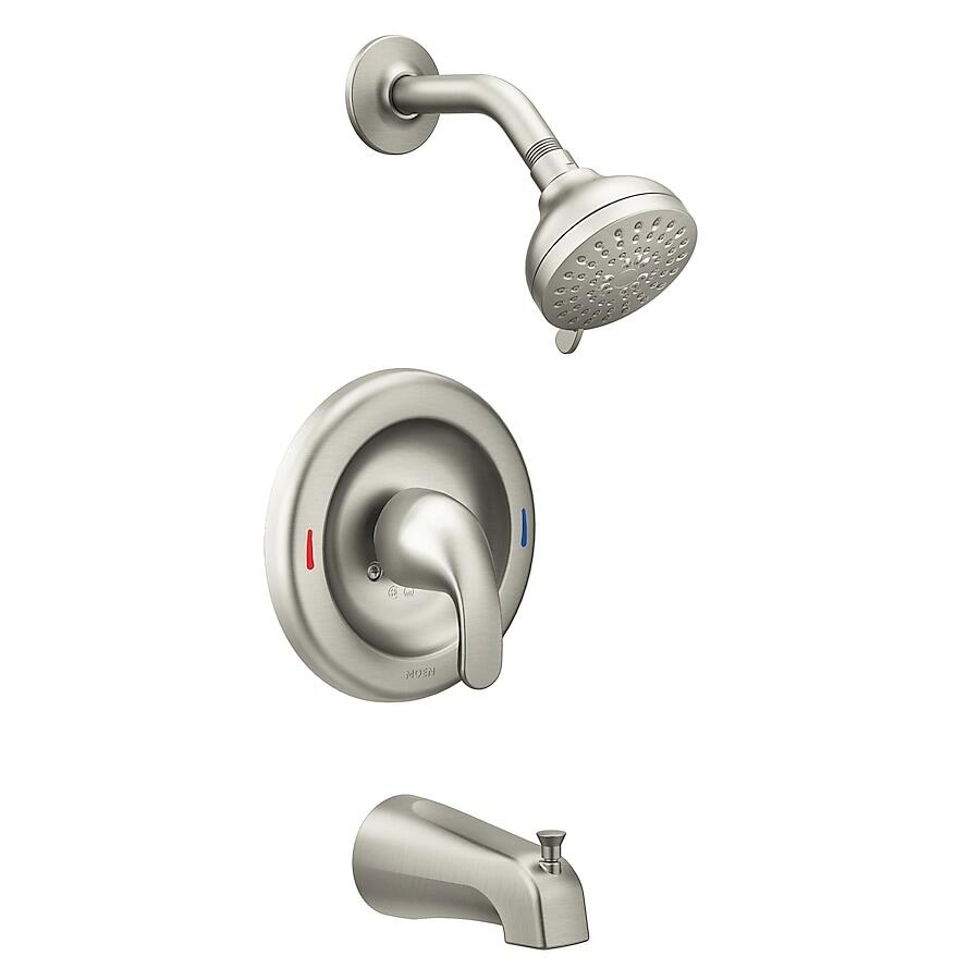 MOEN Adler 82603SRN  1-handle Multi-function 3.5-in Round Bathtub and shower Faucet in Spot Resist Brushed Nickel (Valve Included)