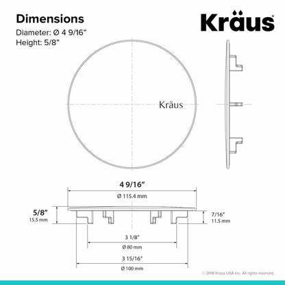 KRAUS CapPro Removable Decorative Drain Cover