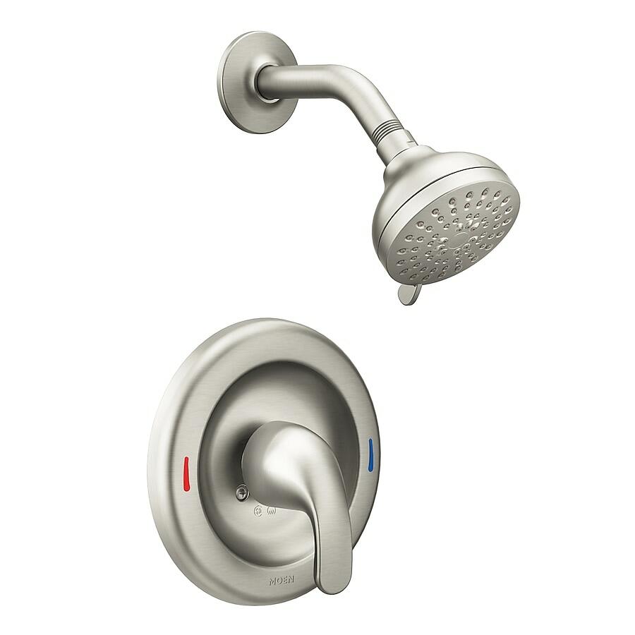 MOEN Adler 82604SRN One Handle Shower Faucet in Spot Resist Brushed Nickel (Valve Included)