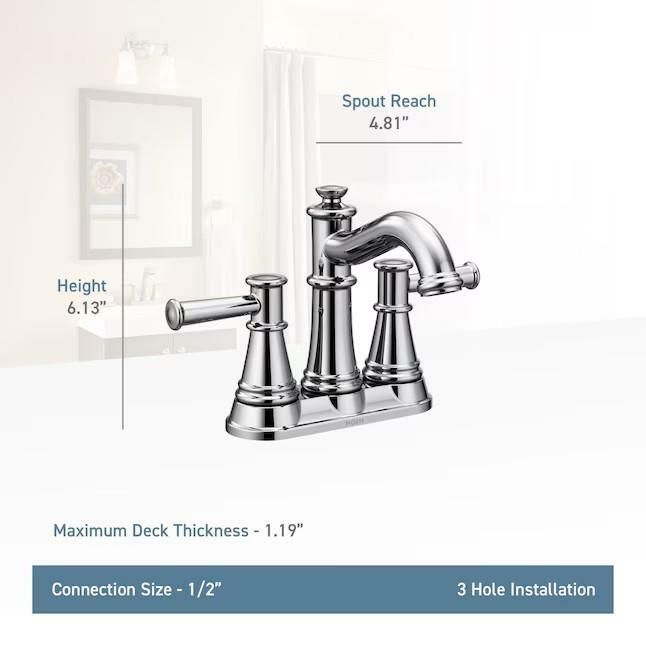 MOEN Belfield 6401BN Centerset 2-Handle Bathroom Faucet in Brushed Nickel
