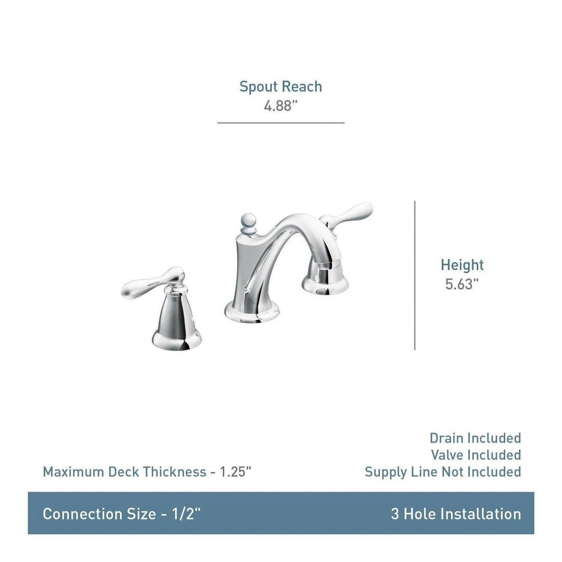 MOEN Caldwell WS84440BRB Two-Handle High Arc Bathroom Faucet in Mediterranean Bronze