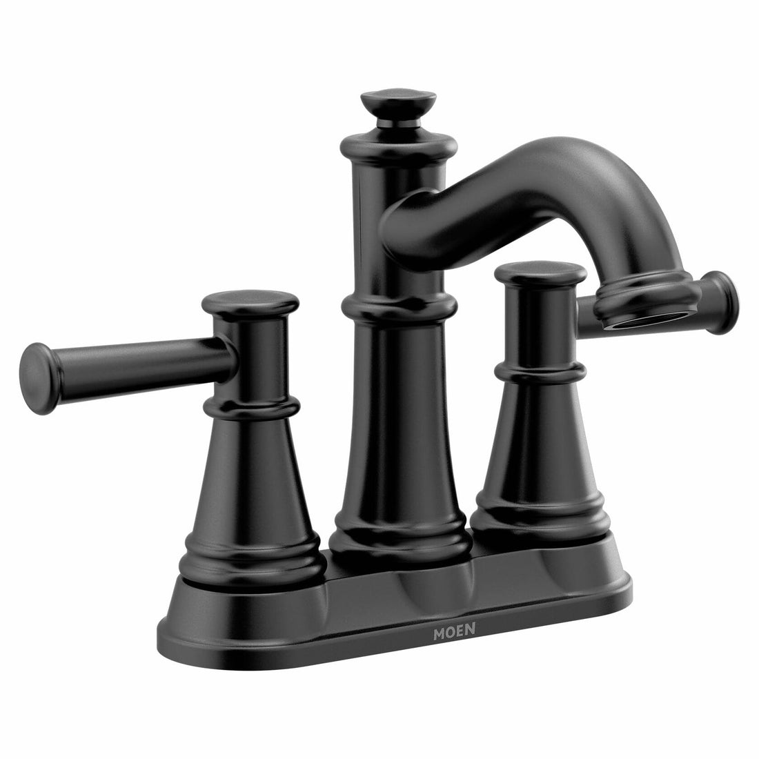 MOEN Belfield 6401BL Centerset 2-Handle Bathroom Faucet in Matte Black