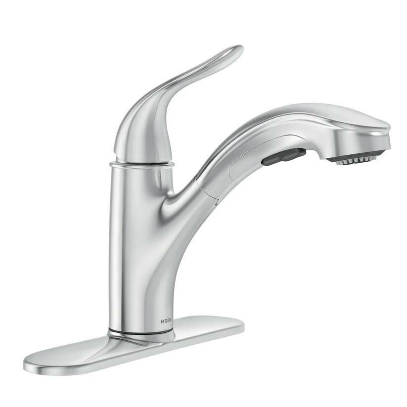 MOEN Brecklyn 87557 Single-Handle Pull-Out Sprayer Kitchen Faucet with Power Clean in Chrome